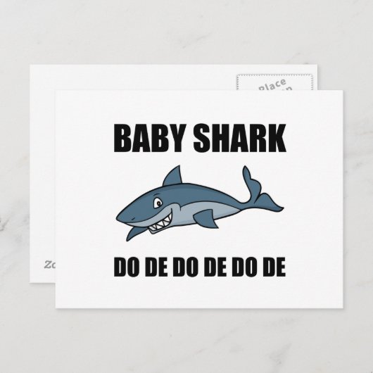 Baby Shark Funny Briefkaart (Voorkant / Achterkant)