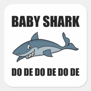 Baby Shark Funny Vierkante Sticker