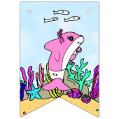 Baby Shark Genderneutraal Verjaardagsbanner Vlaggetjes (Derde vlag)