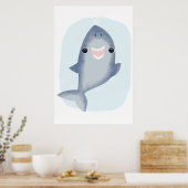 Baby Shark Handdoek voor jongens Kinderen Oceaan t Poster (Keuken)