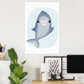 Baby Shark Handdoek voor jongens Kinderen Oceaan t Poster (Thuiskantoor)