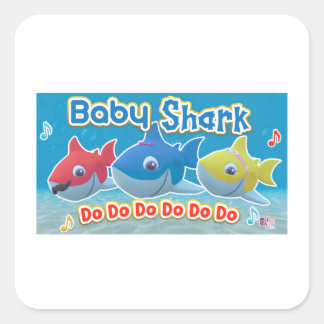 Baby Shark Kaart 2025 Vierkante Sticker