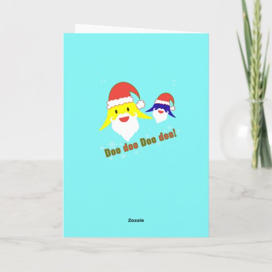 Baby Shark Kerstkaart Kaart (Achterkant)