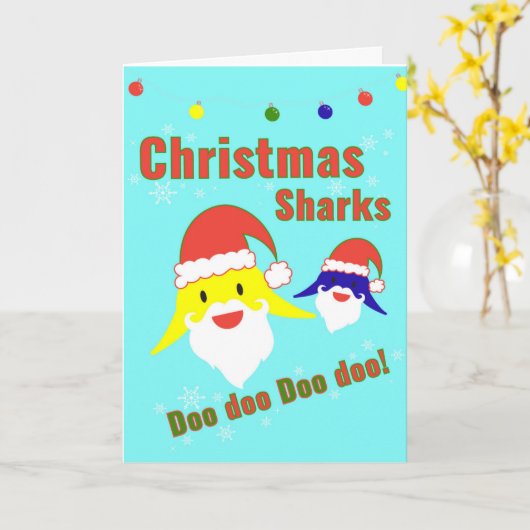 Baby Shark Kerstkaart Kaart (Gele Bloem)