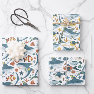 Baby Shark Kids Verjaardagsfeestgeschenk Inpakpapier Vel