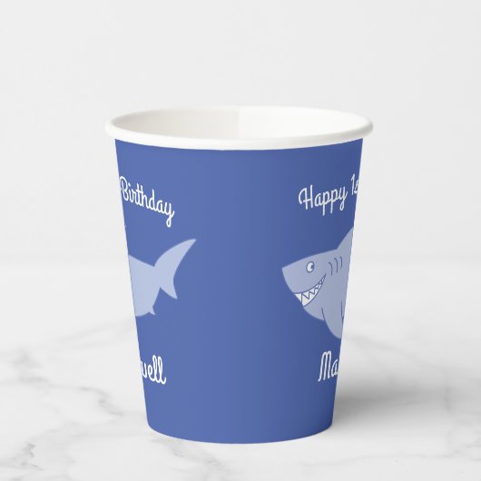 Baby Shark Kinder 1e Verjaardag Papieren Bekers (Links)