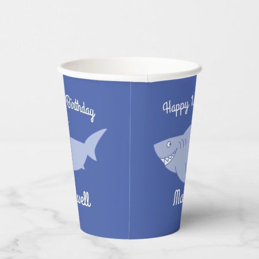 Baby Shark Kinder 1e Verjaardag Papieren Bekers (Rechts)
