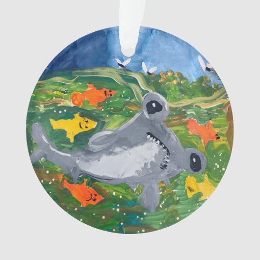 Baby Shark "Kunst voor kinderen" Ornament (voorkant)