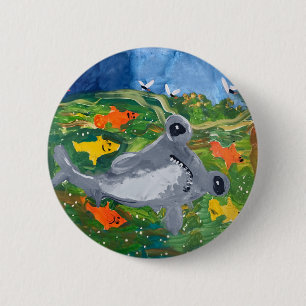 Baby Shark "Kunst voor kinderen" Ronde Button 5,7 Cm