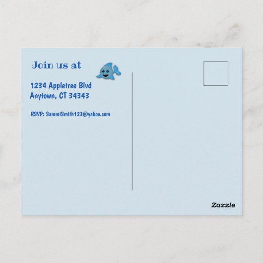 Baby Shark met foto Briefkaart (Achterkant)