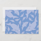 Baby Shark Ocean Animals 1e Verjaardag Uitnodiging (Achterkant)