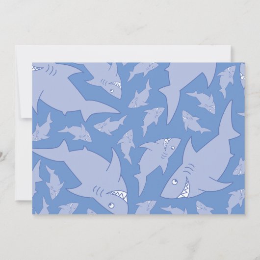 Baby Shark Ocean Animals 1e Verjaardag Uitnodiging (Achterkant)