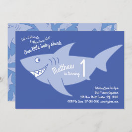 Baby Shark Ocean Animals 1e Verjaardag Uitnodiging