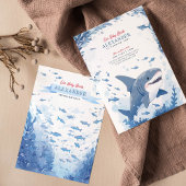 Baby Shark onder de Zee Birthday Invitation Kaart