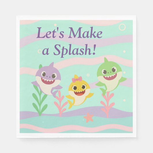 Baby Shark Party Napkins Servet (Voorkant)