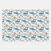 Baby Shark Pattern Wrapping Papiervellen Set van 3 Inpakpapier Vel (Voorkant 2)