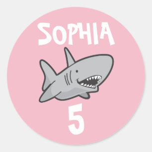 Baby Shark Pink Birthday Ronde Sticker