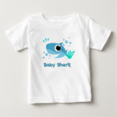Baby Shark Print Modern Wit baby-shirt (Voorkant)