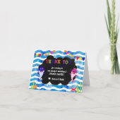 Baby Shark Thank You Card Verjaardag meisje en jon Bedankkaart (Voorkant)