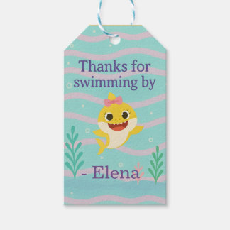 Baby Shark Thema Favor Tags Cadeaulabel