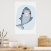 Baby Shark Towel voor kinderen Ocean Themed room Poster (Keuken)
