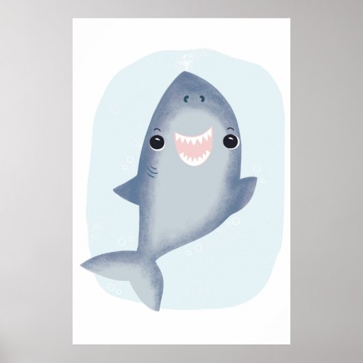 Baby Shark Towel voor kinderen Ocean Themed room Poster (Voorkant)