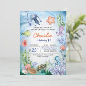 Baby shark verjaardaguitnodiging kaart (Staand voorkant)