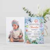 Baby shark verjaardaguitnodiging kaart (Staand voorkant)