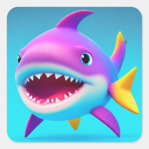 Baby Shark Vierkante Sticker