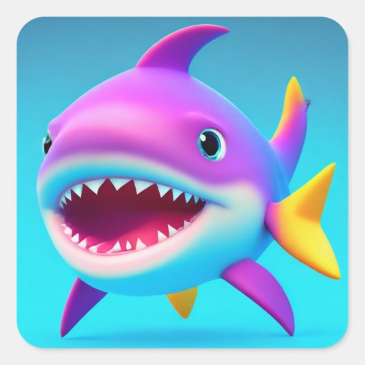 Baby Shark Vierkante Sticker (Voorkant)