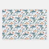 Baby Shark Wrapping Paper Flat Sheet Set van 3 (Voorkant 2)