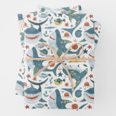 Baby Shark Wrapping Paper Flat Sheet Set van 3 (In situ)