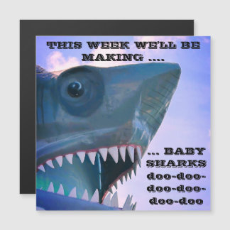 BABY SHARKS CRUISE DEURMAGNEET MAGNETISCHE UITNODIGING
