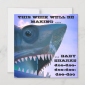 BABY SHARKS CRUISE DEURMAGNEET MAGNETISCHE UITNODIGING (Voorkant)