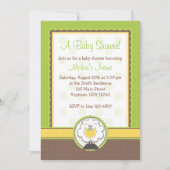 Baby Sheep Green Yellow Brown Baby shower nodigt u Kaart (Voorkant)