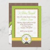 Baby Sheep Green Yellow Brown Baby shower nodigt u Kaart (Voorkant / Achterkant)