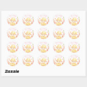 Baby Sheep / Lamb Roze Meisje Baby shower Ronde Sticker (Vel)