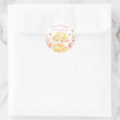 Baby Sheep / Lamb Roze Meisje Baby shower Ronde Sticker (Tas)