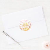 Baby Sheep / Lamb Roze Meisje Baby shower Ronde Sticker (Envelop)