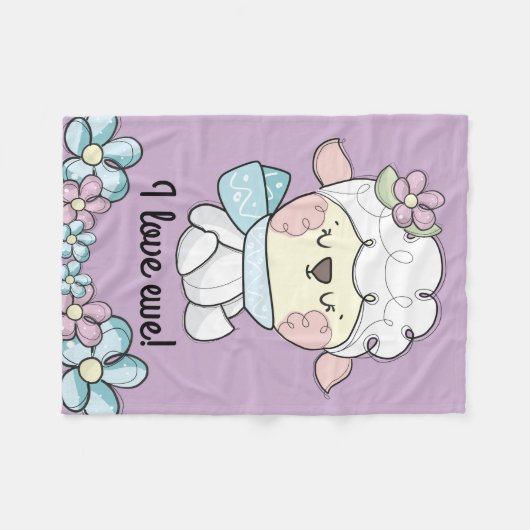Baby Sheep Love Ewe You Kinder Fleece Deken (Voorkant (Horizontaal))