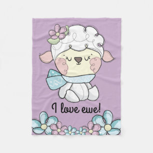 Baby Sheep Love Ewe You Kinder Fleece Deken