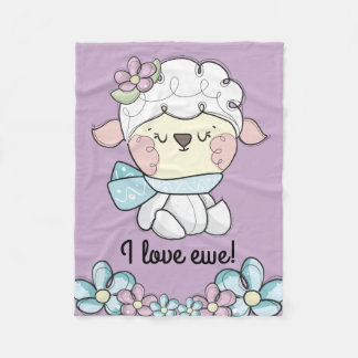 Baby Sheep Love Ewe You Kinder Fleece Deken