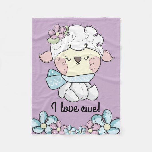 Baby Sheep Love Ewe You Kinder Fleece Deken (Voorkant)