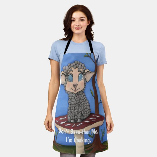 Baby Sheep on Toadstool Schort (Gedragen)