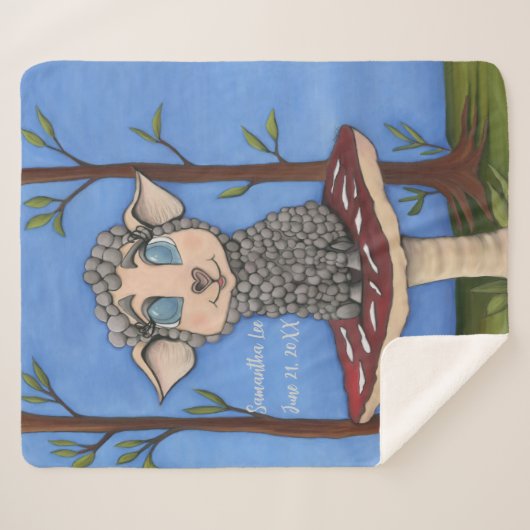 Baby Sheep on Toadstool Sherpa Deken (Voorkant (horizontaal))