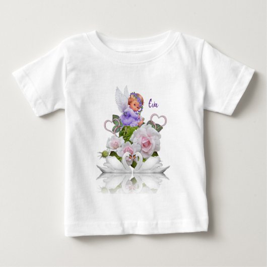 Baby Shirt Angel White Swans (Voorkant)