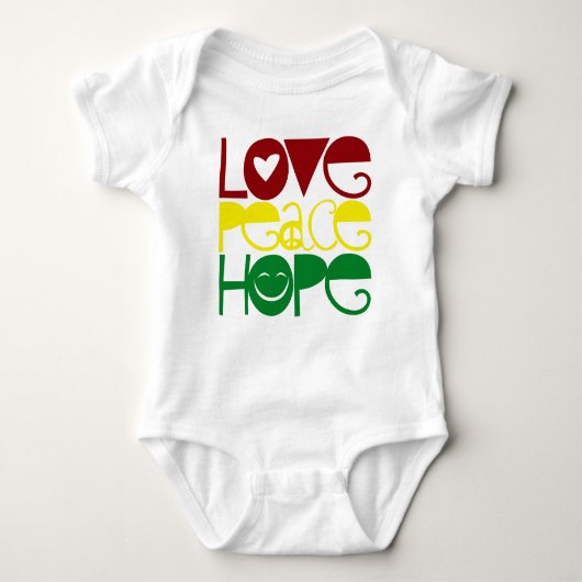 Baby Shirt, Love Peace Hope Romper (Voorkant)