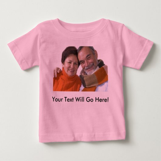 Baby Shirt met aangepaste foto en tekst (Voorkant)