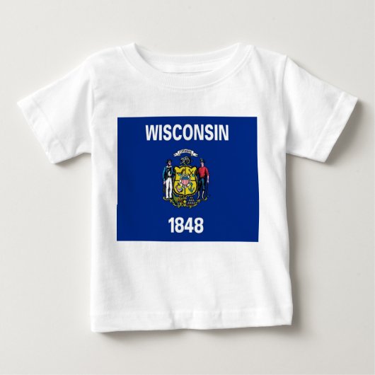 Baby Shirt met de vlag van Wisconsin, Verenigde St (Voorkant)