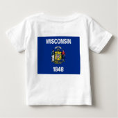 Baby Shirt met de vlag van Wisconsin, Verenigde St (Achterkant)